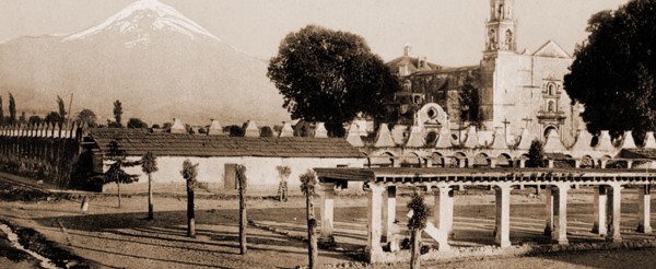 Mexico, Popocatapetl sic from plaza, Amecameca, Jackson, William Henry, 1843-1942, Volcanoes,