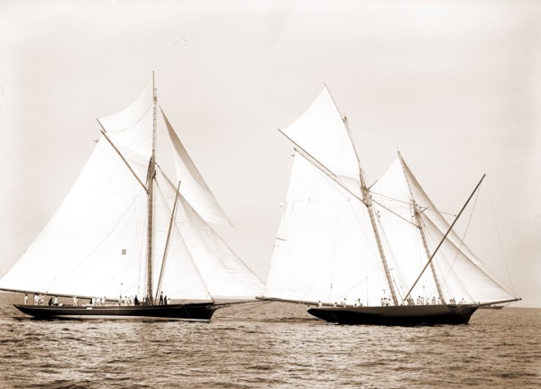 Gracie and Volunteer foul, Gracie (Yacht), Volunteer (Yacht), Goelet Cup Race, Yachts, Regattas,
