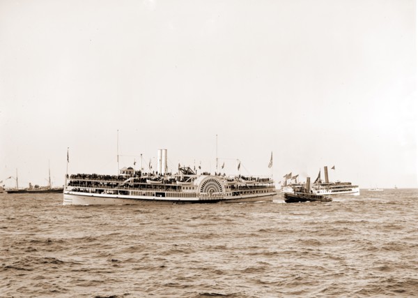 Part of the excursion fleet, Grand Republic (Side wheeler), America's Cup races, Side wheelers,