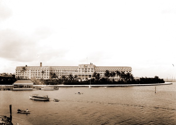 Hotel Royal Palm from the bay, Miami, Fla, Hotels, Resorts, United States, Florida, Miami, 1880