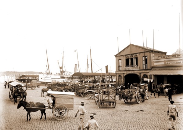 Regla ferry, Plaza de Luz, Havana, Plazas, Ferries, Cuba, Havana, 1880