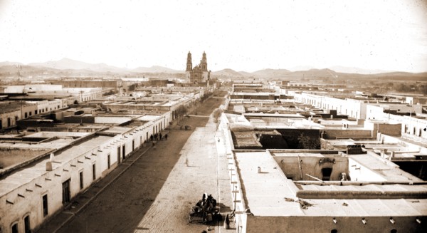 Chihuahua from the Casa de Moneda, Jackson, William Henry, 1843-1942, Streets, Mexico, Chihuahua,