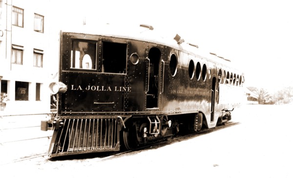 Gasoline motor car running from San Diego, La Hoya sic, Calif, Street railroads, United States,