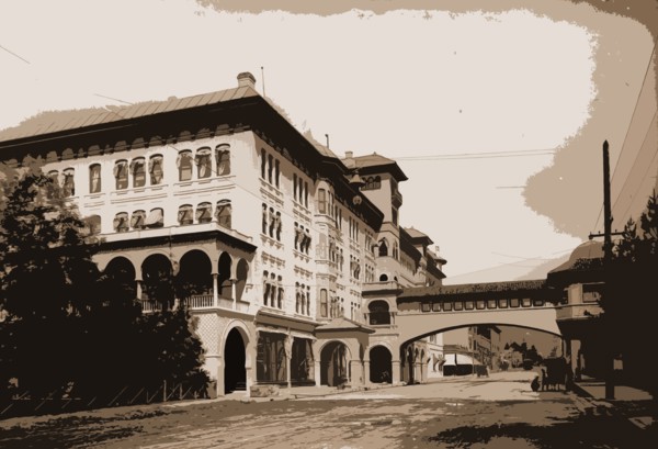 Hotel Green from Raymond Street i.e. Avenue, Pasadena, Hotels, Arches, Streets, United States,