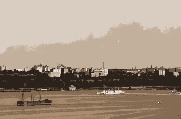 New York, N.Y, Columbia University and Grant's Tomb from across the Hudson, Grant, Ulysses S.,