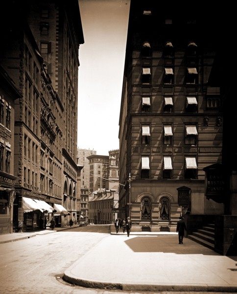 Street, Ames Building, Young's Hotel, Boston, Mass, Streets, Hotels, Commercial facilities, United
