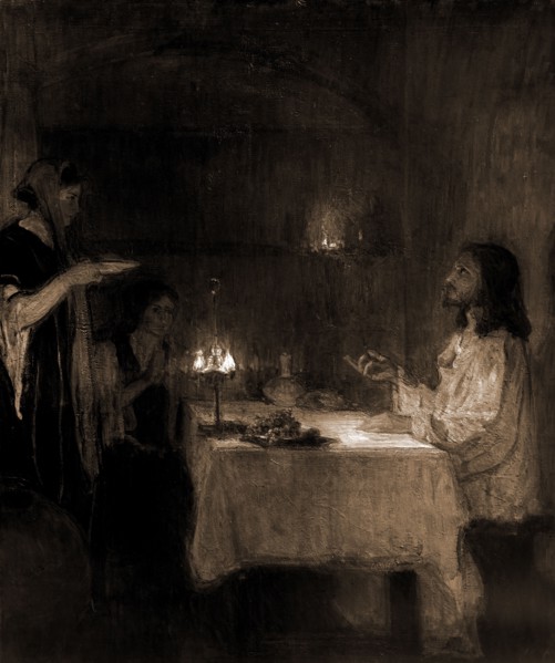 Christ in the home of Mary and Martha, Tanner, Henry Ossawa, 1859-1937, Jesus Christ, Mary, of