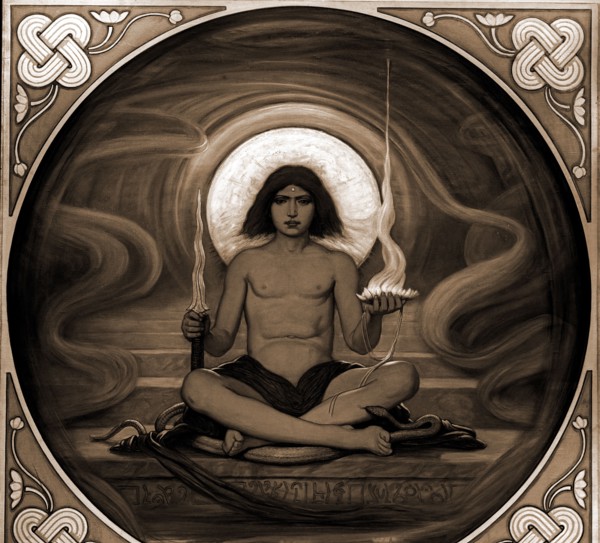 The keeper of the threshold, Vedder, Elihu, 1836-1923, Men, Death, Supernatural, 1900