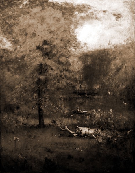 Landscape with rowboat, Inness, George, 1825-1894, Rowboats, 1900