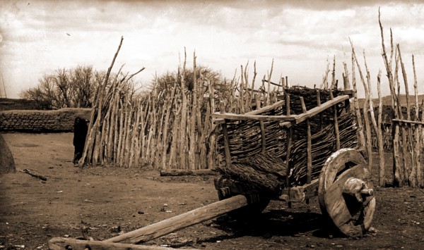 A relic of the past, Jackson, William Henry, 1843-1942, Carts & wagons, United States, New Mexico,