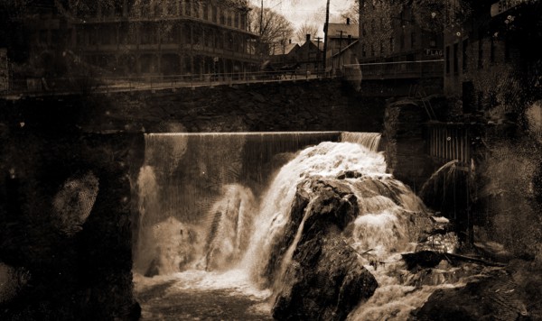 Whetstone Falls, Brattleboro, Vt, Waterfalls, Bridges, United States, Vermont, Brattleboro, 1907
