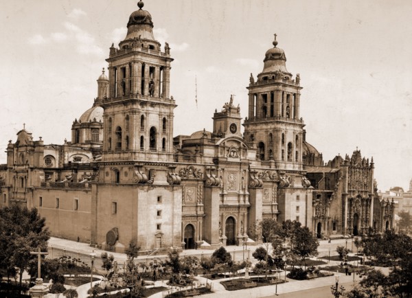 Mexico, the Cathedral, City of Mexico, Jackson, William Henry, 1843-1942, Cathedrals, Mexico,