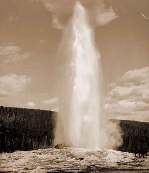 Old Faithful, Yellowstone National Park, Wyoming, Jackson, William Henry, 1843-1942, Geysers,