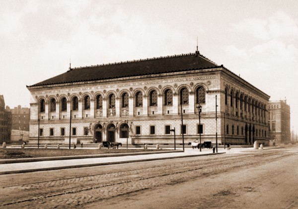 The Public Library of the city of Boston, Boston Public Library, Libraries, United States,