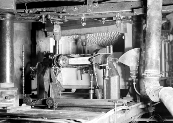 Millville, New Jersey - Glass bottles. [Machinery.], 1936, Lewis Hine, 1874 - 1940, was an American