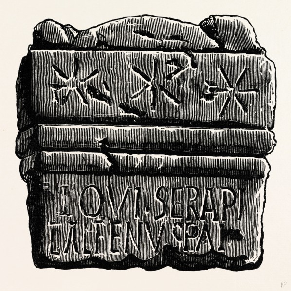 Roman Remains from Drumburgh and Kirkby Thore, UK, England, engraving 1870s, Britain