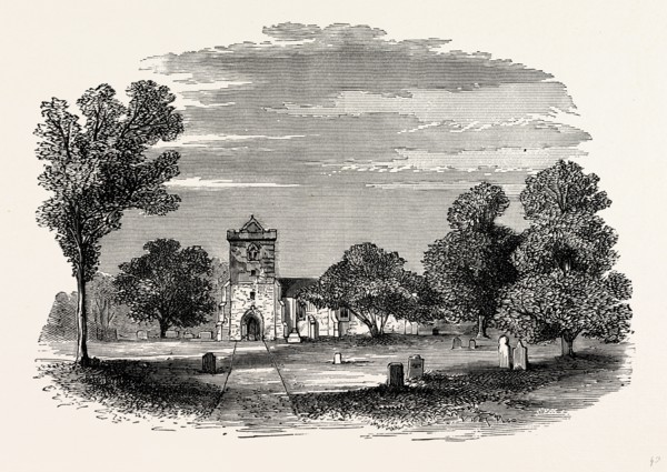 Hampton Lovett Church, UK, England, engraving 1870s, Britain