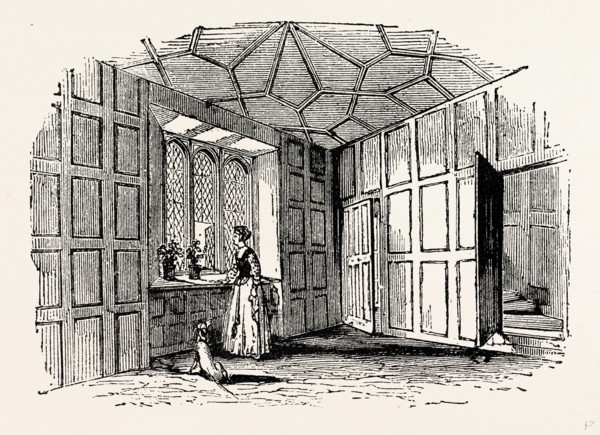Anne Boleyn's Chamber, Hever Castle, UK, England, engraving 1870s, Britain