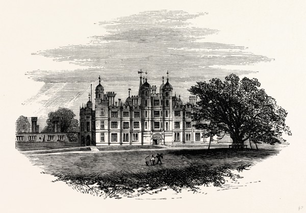 West View, Burleigh House, UK, England, engraving 1870s, Britain