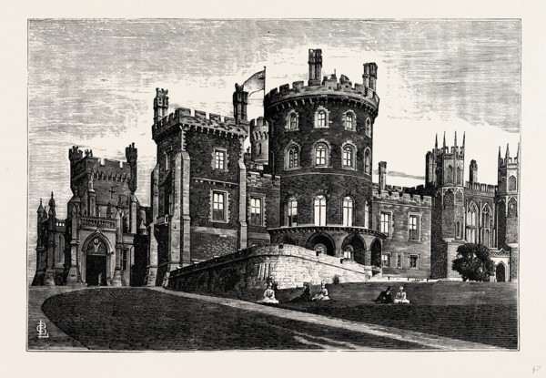 Belvoir Castle from the North-west, showing the Grand Entrance, UK, England, engraving 1870s,