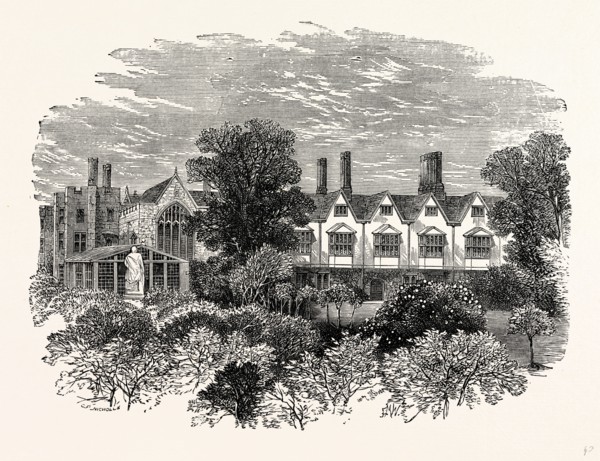 Knole House from the Garden, UK, England, engraving 1870s, Britain