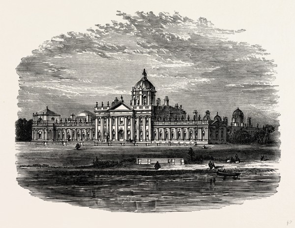 The South Front, Castle Howard, UK, England, engraving 1870s, Britain