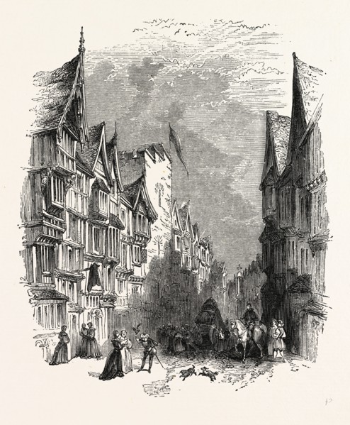 Barbican. Designed old Maps Elevations, London, England, engraving 19th century, Britain, UK