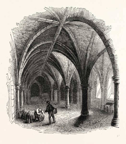 Vault Gerard's Hall, London, England, engraving 19th century, Britain, UK