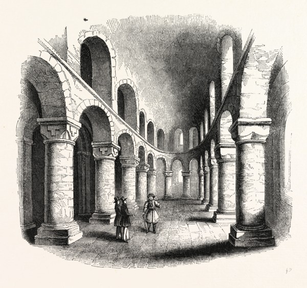 Interior Chapel White Tower, London, England, engraving 19th century, Britain, UK