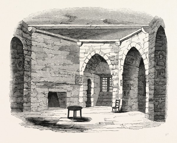 Interior Beauchamp Tower, London, England, engraving 19th century, Britain, UK