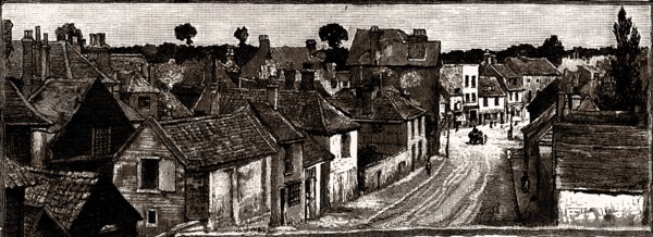 High street, Hounslow, UK, engraving 1882 - 1884
