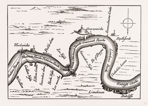 THE THAMES, FROM RATCLIFFE TO WOOLWICH IN 1588, UK