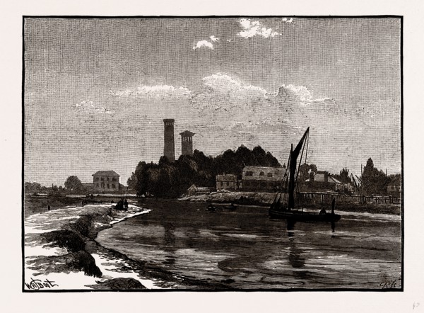 AT LEA BRIDGE, UK, engraving 1881 - 1884