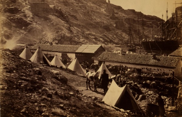 The old Genoese Castle at Balaklava, from above the castle pier, Crimean War, 1853-1856, Roger