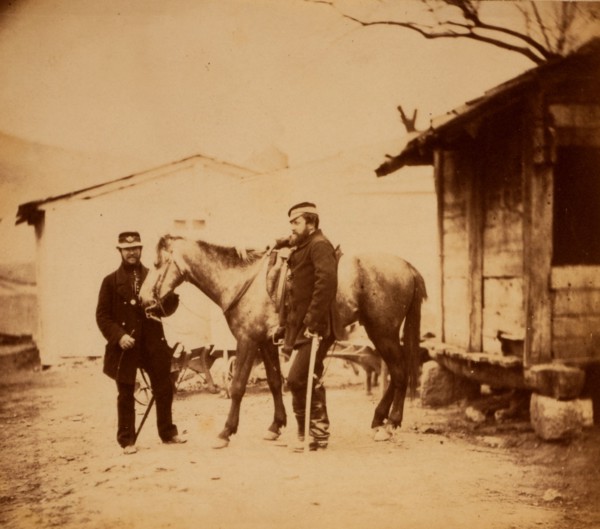 Captain Hume on the staff of Sir John Campbell & his brother, Crimean War, 1853-1856, Roger Fenton
