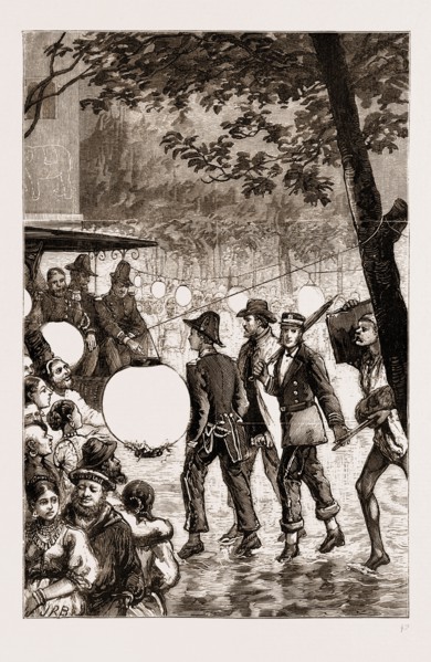 THE PRINCE OF WALES IN CEYLON, SRI LANKA, 1876: "UNDER DIFFICULTIES" GOING TO THE STATE BALL AT THE