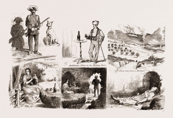IN THE SPANISH BLACK COUNTRY, IN AN ANDALUSIAN LEAD MINING DISTRICT, 1876: Interior of a Miner's