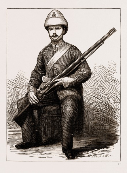 PRIVATE GARDNER, 14TH REG., BEST SHOT OF THE BRITISH ARMY, 1874-5, PRESENTED WITH A MEDAL BY THE