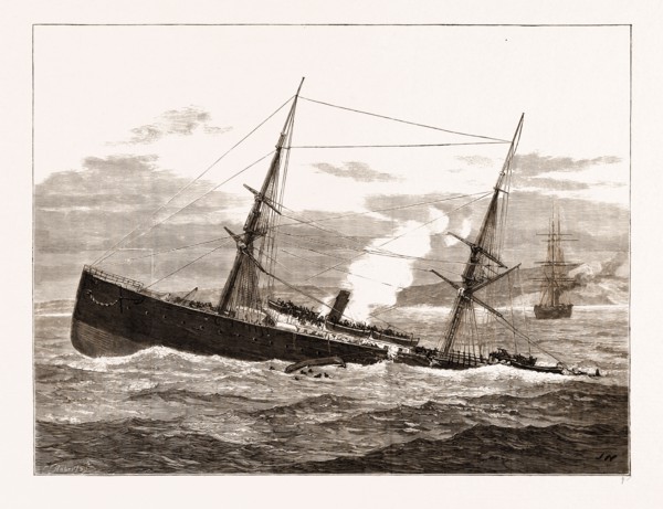 THE COLLISION OFF DOVER: SINKING OF THE "STRATHCLYDE", UK, 1876