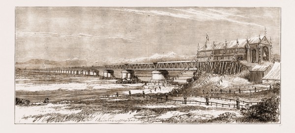 RAILWAY BRIDGE OVER THE CHENAB, PUNJAUB, INDIA: OPENED BY THE PRINCE OF WALES, 1876