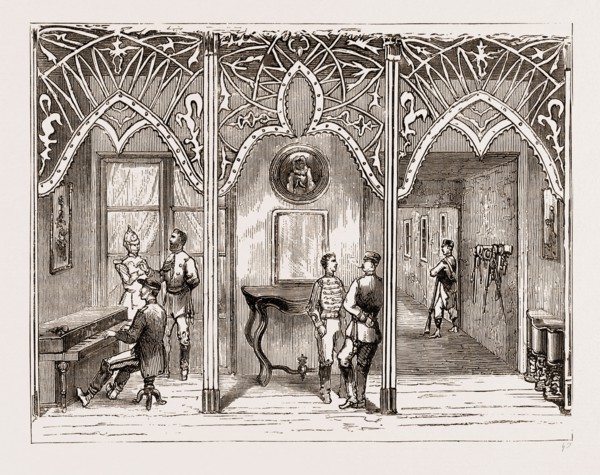 THE END OF THE CARLIST WAR, 1876: ROOM IN THE PALACE, ESTELLA, WHERE DON CARLOS RESIDED, NOW