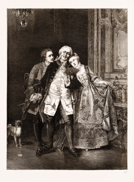 A KIND GUARDIAN, FROM THE PAINTING BY CARL HOFF, 1876