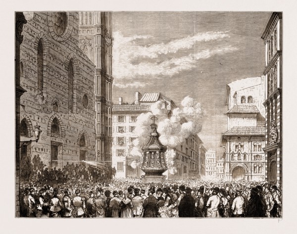 EASTERTIDE CEREMONIES: "LO SCOPPIO DEL CARRO" AT FLORENCE, ITALY, 1876