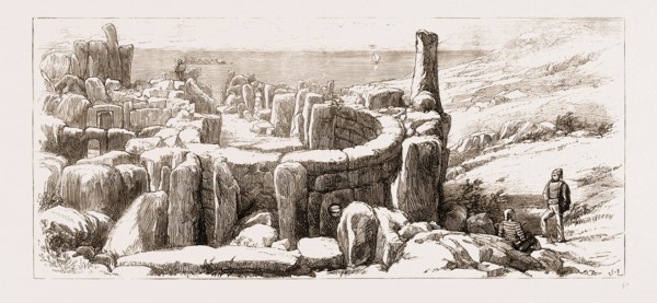 THE PRINCE OF WALES AT MALTA, 1876: 1. Remains of the Phoenician Temple, Hagiar Kim, near Creudi