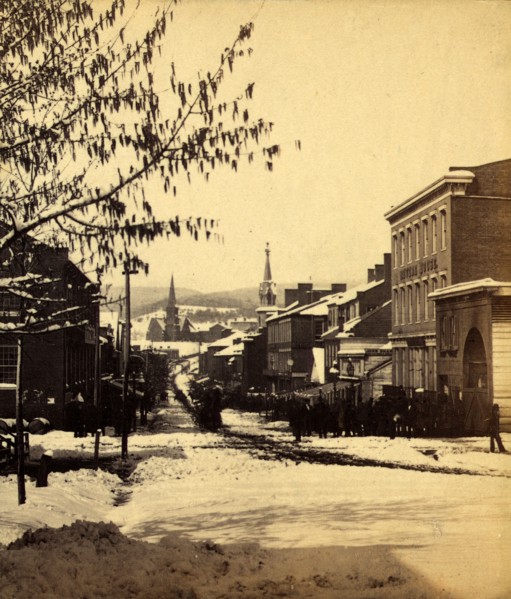 Baltimore St., Cumberland, after a snow storm, Apl. 10, 1862, USA, US, Vintage photography