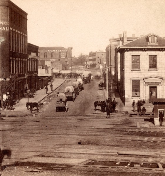 View in the city of Atlanta, Ga. Whitehall Street, USA, US, Vintage photography