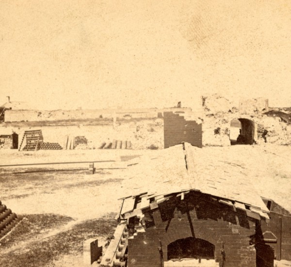 Interior view of Fort Moultrie, Charleston Harbor (i. e. Sullivan's Island), S.C., looking through
