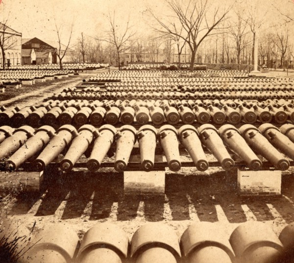 Arsenal grounds, Richmond, Va., showing ruins and shot and shell scattered around, US, USA,