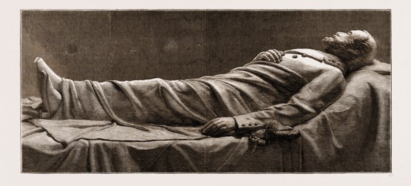 RECUMBENT STATUE OF THE LATE GENERAL LEE, IN THE MAUSOLEUM AT LEXINGTON, VIRGINIA, U.S.A., U.S.,