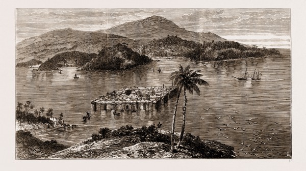 1. The Indian Government steamer May Frere, with the Prince of Wales on board, passing Aguada Fort,